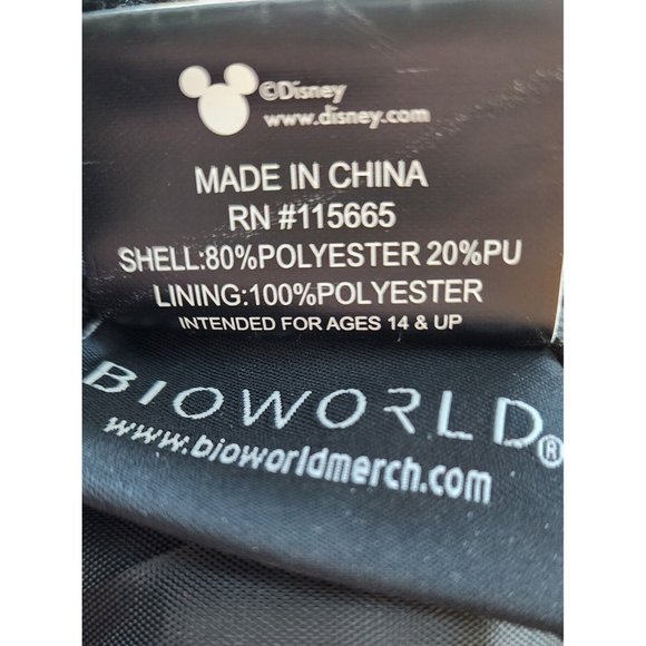 Mickey Mouse Disney Black Furry Backpack Red Front Pocket Ears & Luggage Tags - Picture 7 of 15